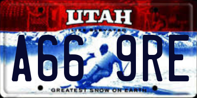UT license plate A669RE