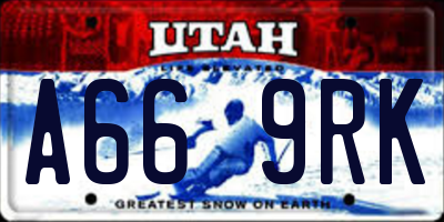 UT license plate A669RK
