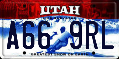UT license plate A669RL