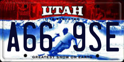 UT license plate A669SE