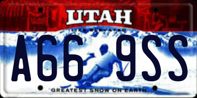 UT license plate A669SS