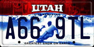 UT license plate A669TL
