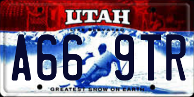UT license plate A669TR