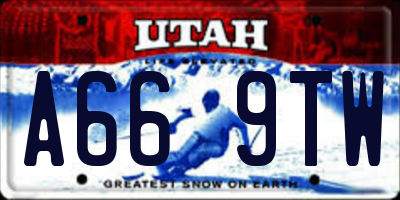 UT license plate A669TW