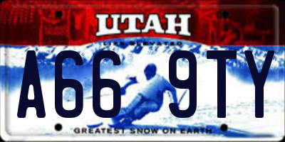 UT license plate A669TY