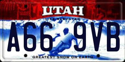 UT license plate A669VB