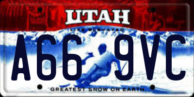 UT license plate A669VC