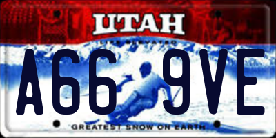 UT license plate A669VE