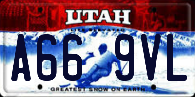UT license plate A669VL