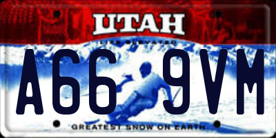 UT license plate A669VM