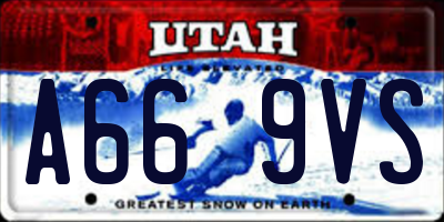 UT license plate A669VS