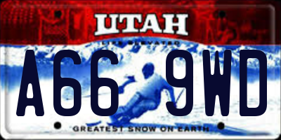 UT license plate A669WD