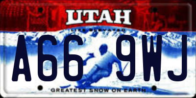 UT license plate A669WJ