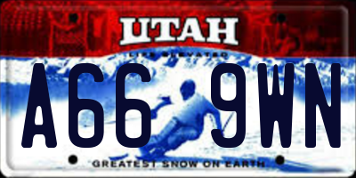 UT license plate A669WN