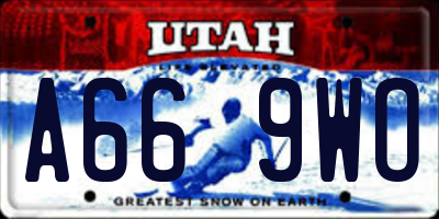 UT license plate A669WO