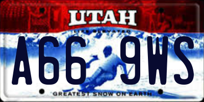 UT license plate A669WS