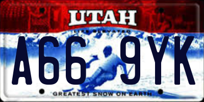 UT license plate A669YK
