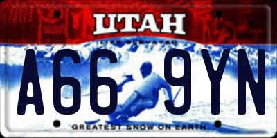 UT license plate A669YN