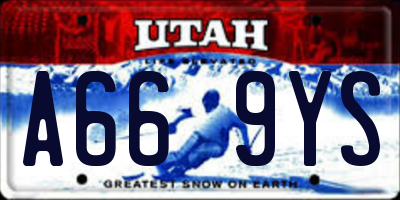 UT license plate A669YS