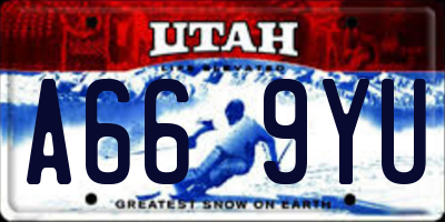 UT license plate A669YU