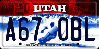 UT license plate A670BL