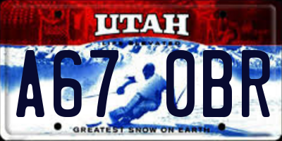 UT license plate A670BR