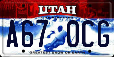 UT license plate A670CG