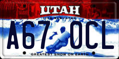 UT license plate A670CL