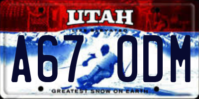 UT license plate A670DM