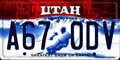 UT license plate A670DV