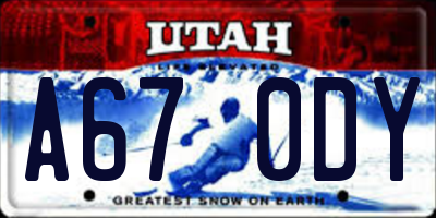 UT license plate A670DY