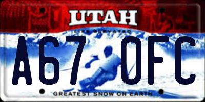 UT license plate A670FC
