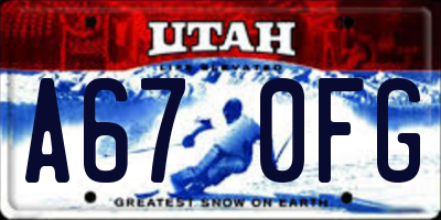 UT license plate A670FG