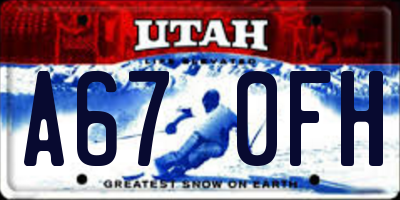 UT license plate A670FH