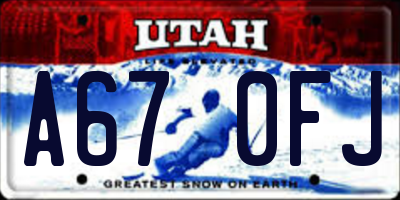 UT license plate A670FJ