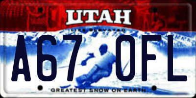 UT license plate A670FL