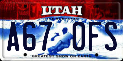 UT license plate A670FS
