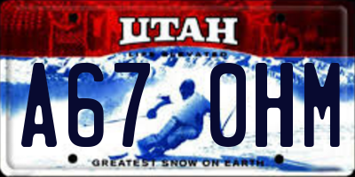 UT license plate A670HM