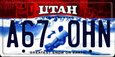 UT license plate A670HN