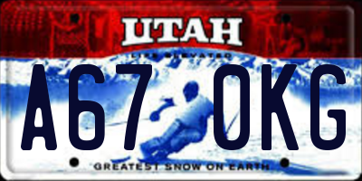 UT license plate A670KG