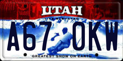 UT license plate A670KW
