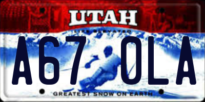 UT license plate A670LA