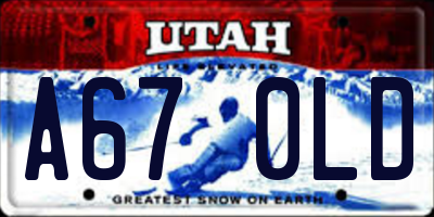 UT license plate A670LD