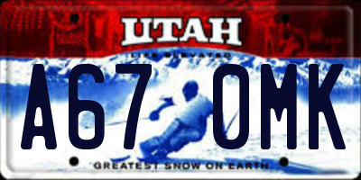 UT license plate A670MK