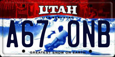 UT license plate A670NB