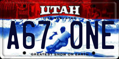 UT license plate A670NE