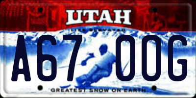 UT license plate A670OG