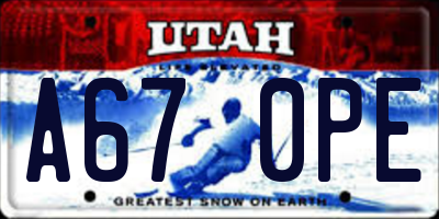 UT license plate A670PE