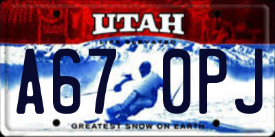 UT license plate A670PJ