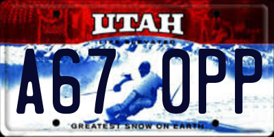 UT license plate A670PP